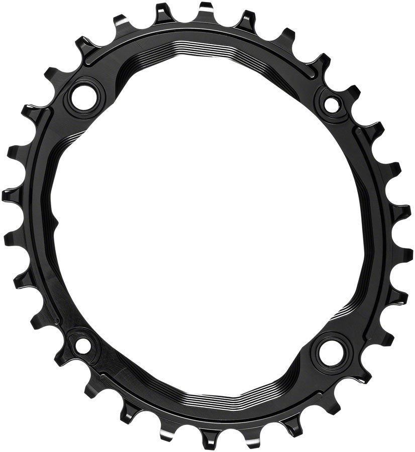 absoluteBLACK Oval 104 BCD Chainring - 30t, 104 BCD, 4-Bolt, Narrow-Wide, Black