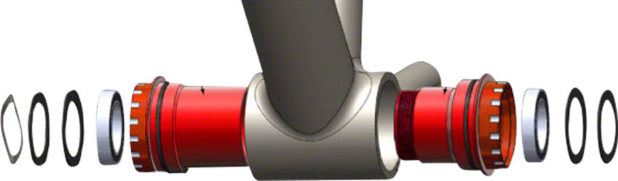 Wheels Manufacturing PressFit 30 to Shimano Bottom Bracket with Angular Contact Bearings Black Cups - Bottom Brackets - PF30 PressFit Thread Together Bottom Bracket