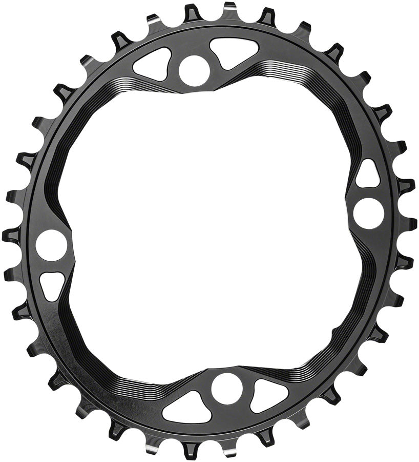 absoluteBLACK Oval 104 BCD Chainring - 34t, 104 BCD, 4-Bolt, Requires Hyperglide+ Chain, Black MPN: OVSH/34BK Chainring Oval 104 BCD 4-Bolt Chainring for Hyperglide+