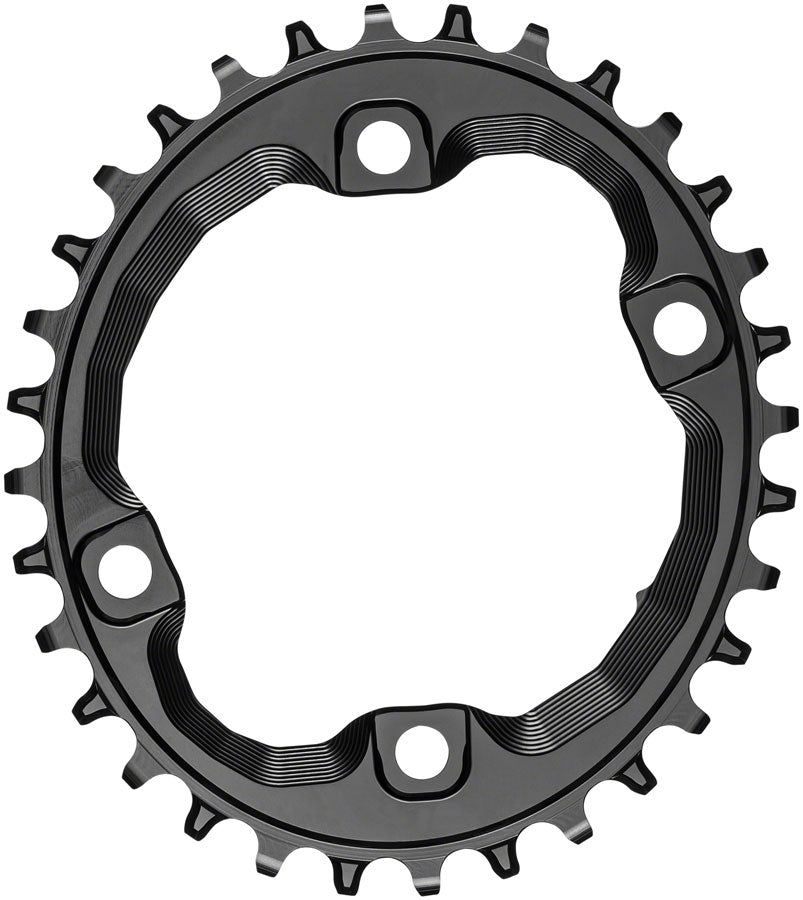 absoluteBLACK Oval 96 BCD Chainring - 32t, 96 Shimano Asymmetric BCD, 4-Bolt, Requires Hyperglide+ Chain, Black MPN: OVXT8000SH/32BK Chainring Oval 96 BCD Asymmetric Chainring for Hyperglide+