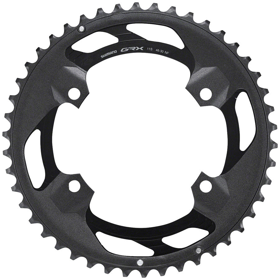 Shimano FC-RX600-11 Chainring - 46t, 110 BCD, For 2x11, Black MPN: Y0K698010 UPC: 192790596921 Chainring Chainring for GRX FC-RX600