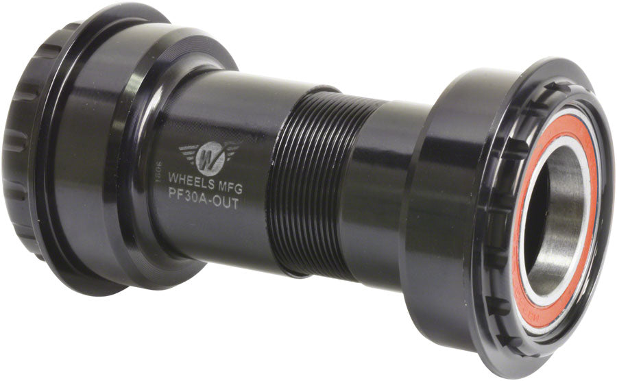 Wheels Manufacturing PF30A Outboard Bottom Bracket for 24mm cranks (Shimano) with Angular Contact Bearings, Black