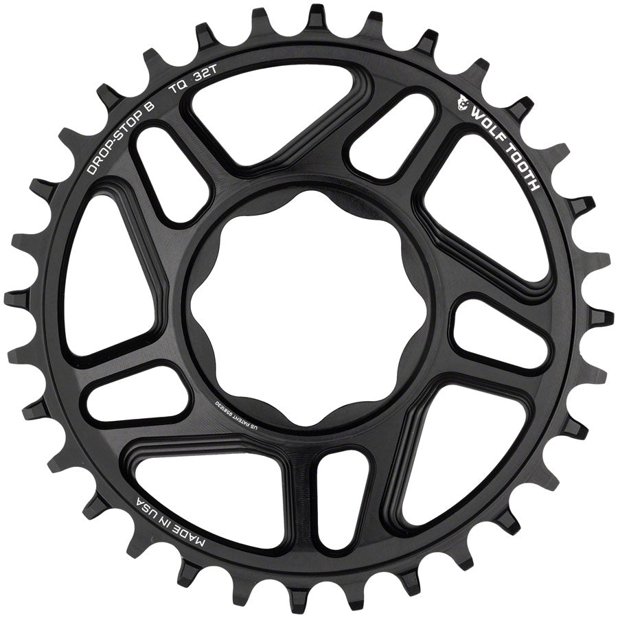 Wolf Tooth Trek TQ Direct Mount Chainring - Drop-Stop B, 32T, Black - eBike Chainrings and Sprockets - Trek TQ Direct Mount Ebike Chainring