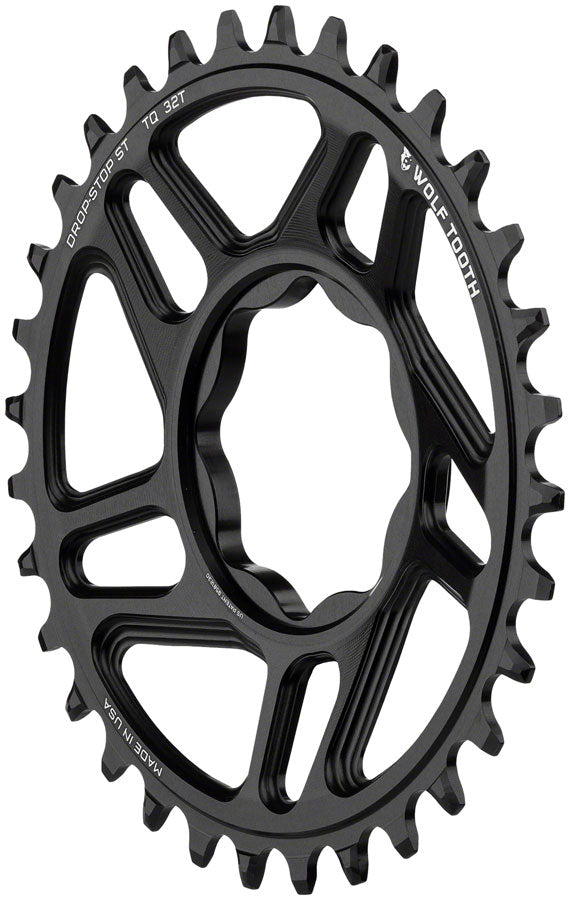 Wolf Tooth Trek TQ Direct Mount Chainring - Drop-Stop ST, 32T, Black - eBike Chainrings and Sprockets - Trek TQ Direct Mount Ebike Chainring