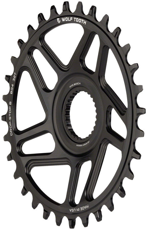 Wolf Tooth Bosch Gen 4 Direct Mount Chainring - Drop-Stop B, 34T, Black - eBike Chainrings and Sprockets - Bosch Gen 4 Direct Mount Ebike Chainring