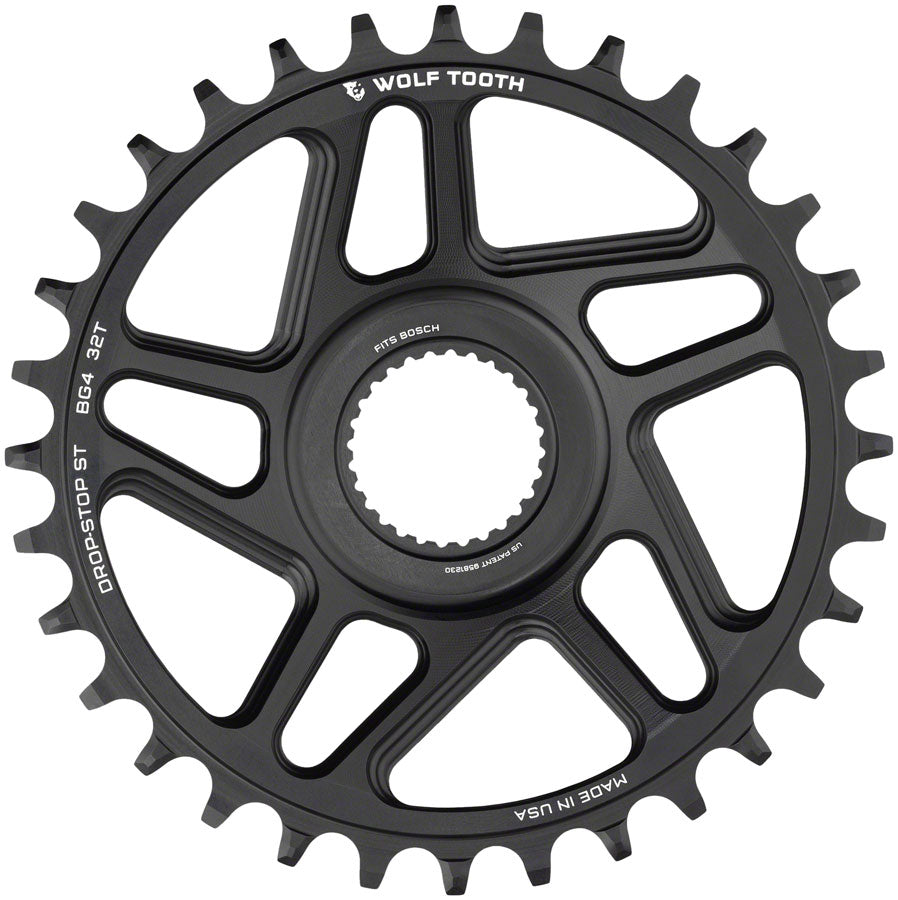 Wolf Tooth Bosch Gen 4 Direct Mount Chainring - Drop-Stop ST, 34T, Black