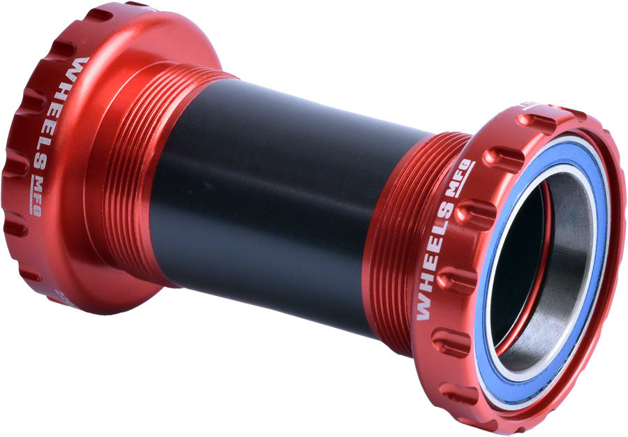 Wheels Manufacturing BSA 30 Bottom Bracket - English (BSA) Frame Interface, ABEC-3 Bearings, For 30mm Spindle, Red