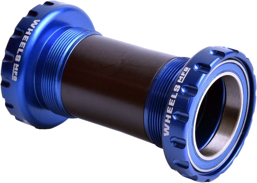 Wheels Manufacturing BSA 30 Bottom Bracket - English (BSA) Frame Interface, ABEC-3 Bearings, For 30mm Spindle, Blue