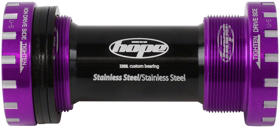Hope BSA Threaded Bottom Bracket - 68/73mm, For 24mm Spindle, Stainless, Purple