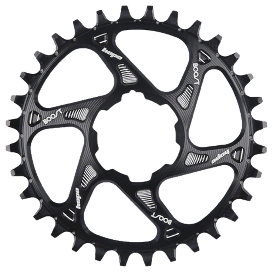 Hope Spiderless Retainer Chainring - 34t, Boost, Hope Direct Mount, For Shimano 12-Speed Drivetrain, Black