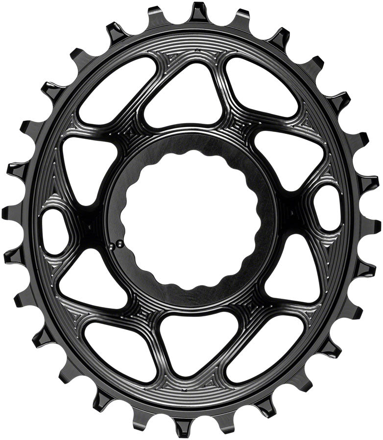 absoluteBLACK Oval Narrow-Wide Direct Mount Chainring - 28t, CINCH Direct Mount, 3mm Offset, Black MPN: RFOVBOOST28BK Direct Mount Chainrings Oval Direct Mount Chainring for CINCH