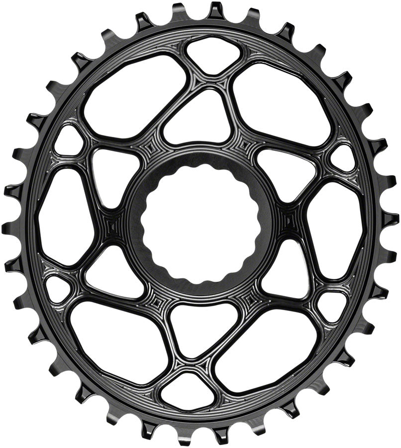 absoluteBLACK Oval Narrow-Wide Direct Mount Chainring - 34t, CINCH Direct Mount, 3mm Offset, Black