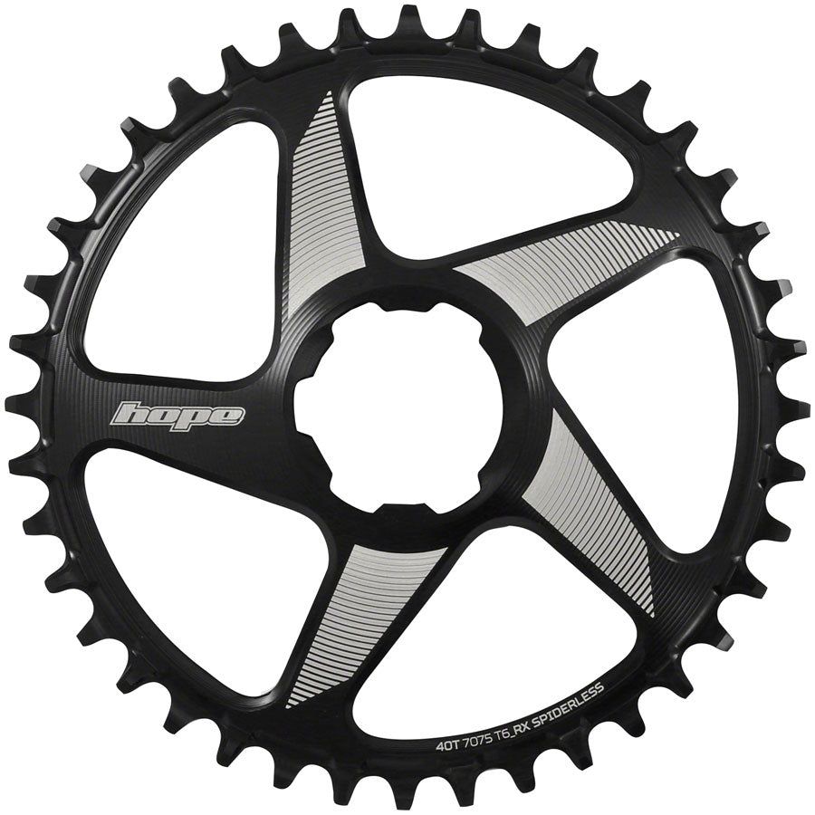 Hope RX Spiderless Chainring - 38t, Hope Direct Mount, Black