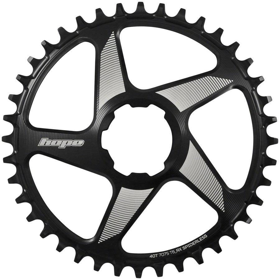 Hope RX Spiderless Chainring - 40t, Hope Direct Mount, Black