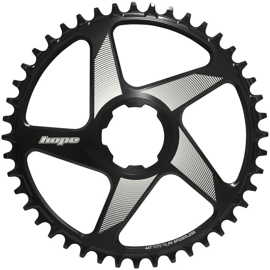 Hope RX Spiderless Chainring - 44t, Hope Direct Mount, Black