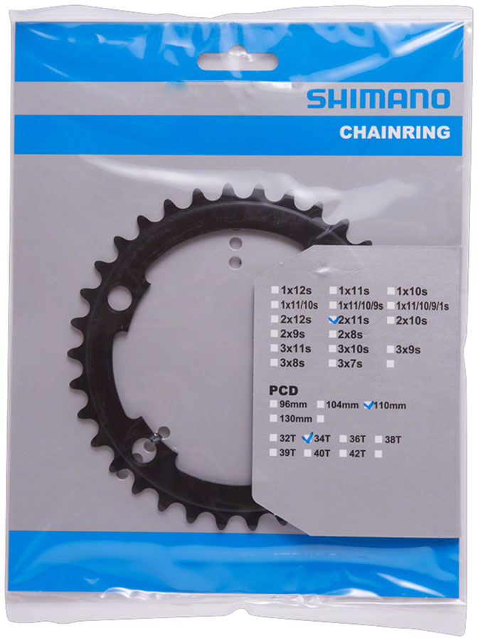 Shimano FC-RS510 Chainring - 34t, Asymmetric 110mm BCD, Black, MS - Chainring - FC-RS510 Chainring