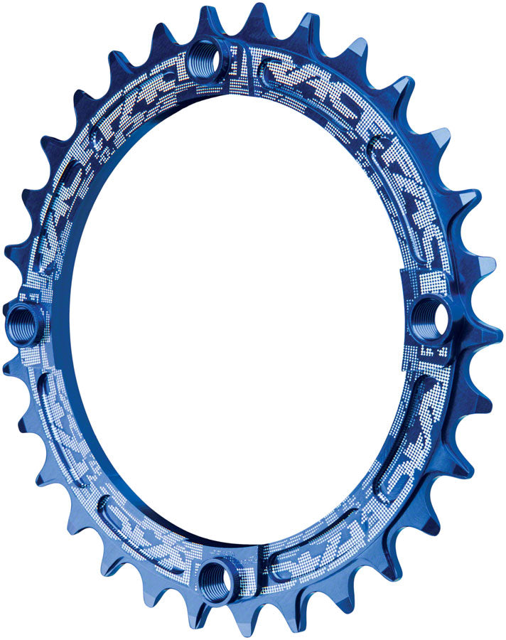 RaceFace Narrow Wide Chainring: 104mm BCD, 30t, Blue MPN: RNW104X30BLU UPC: 821973329864 Chainring Narrow Wide Chainring
