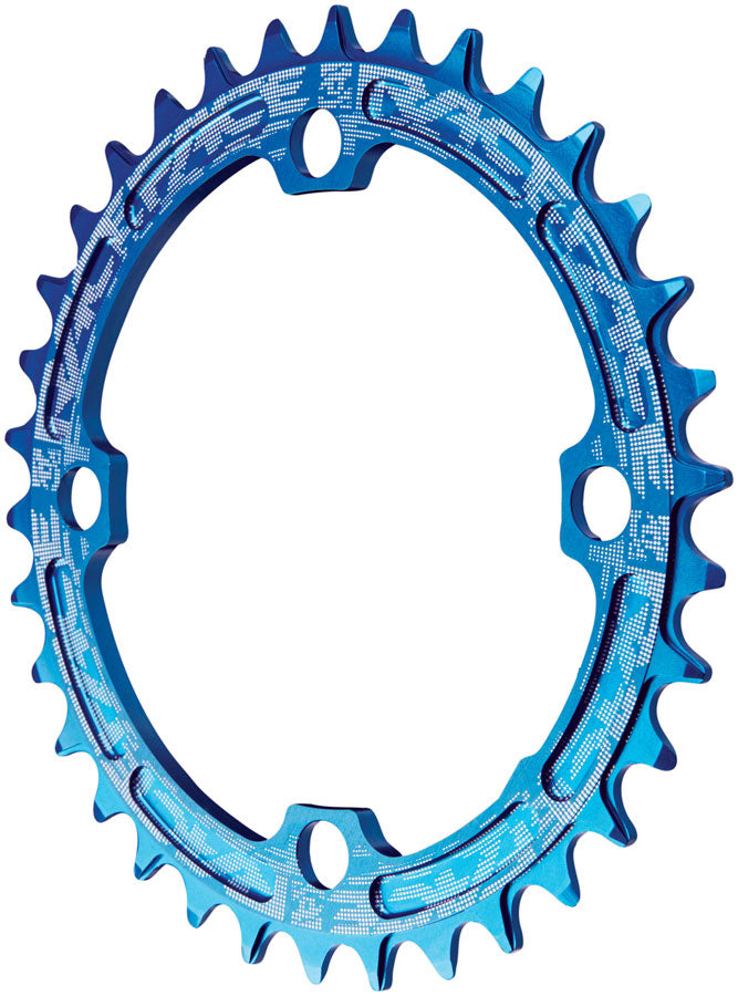 RaceFace Narrow Wide Chainring: 104mm BCD, 36t, Blue MPN: RNW104X36BLU UPC: 821973330747 Chainring Narrow Wide Chainring