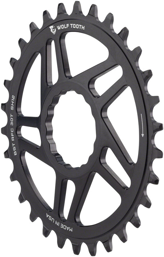 Wolf Tooth Direct Mount Chainring - 30t, RaceFace/Easton CINCH Direct Mount, Boost, 3mm Offset, Requires 12-Speed MPN: RFC30-BST-SH12 UPC: 810006800661 Direct Mount Chainrings RaceFace/Easton CINCH Hyperglide+ Direct Mount Mountain Chainrings