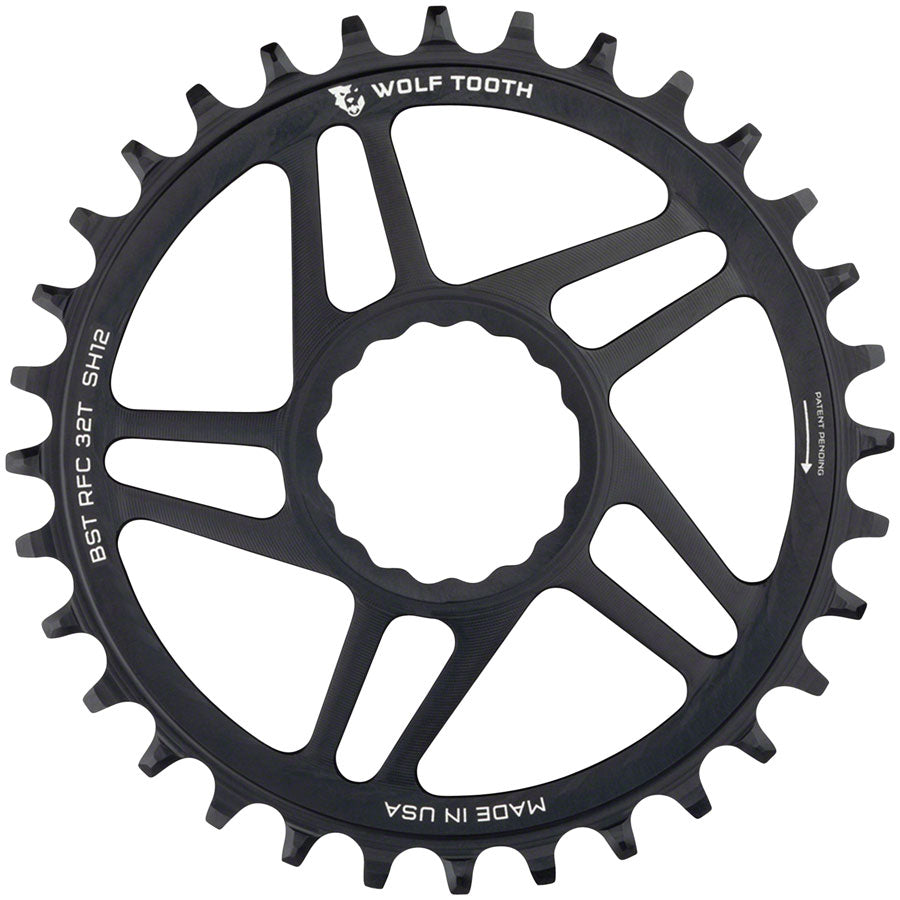 Wolf Tooth Direct Mount Chainring - 32t, RaceFace/Easton CINCH Direct Mount, Boost, 3mm Offset, Requires 12-Speed MPN: RFC32-BST-SH12 UPC: 810006800678 Direct Mount Chainrings RaceFace/Easton CINCH Hyperglide+ Direct Mount Mountain Chainrings