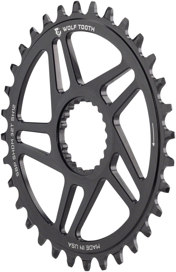 Wolf Tooth Direct Mount Chainring - 32t, Shimano Direct Mount, For Super Boost+ Cranks, Requires 12-Speed Hyperglide+ MPN: SHDM32-SBP-SH12 UPC: 810006800715 Direct Mount Chainrings Shimano Hyperglide+ Direct Mount Chainrings