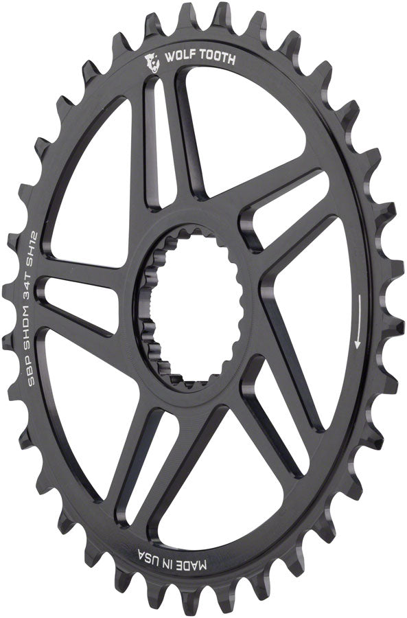 Wolf Tooth Direct Mount Chainring - 34t, Shimano Direct Mount, For Super Boost+ Cranks, Requires 12-Speed Hyperglide+ MPN: SHDM34-SBP-SH12 UPC: 810006800722 Direct Mount Chainrings Shimano Hyperglide+ Direct Mount Chainrings