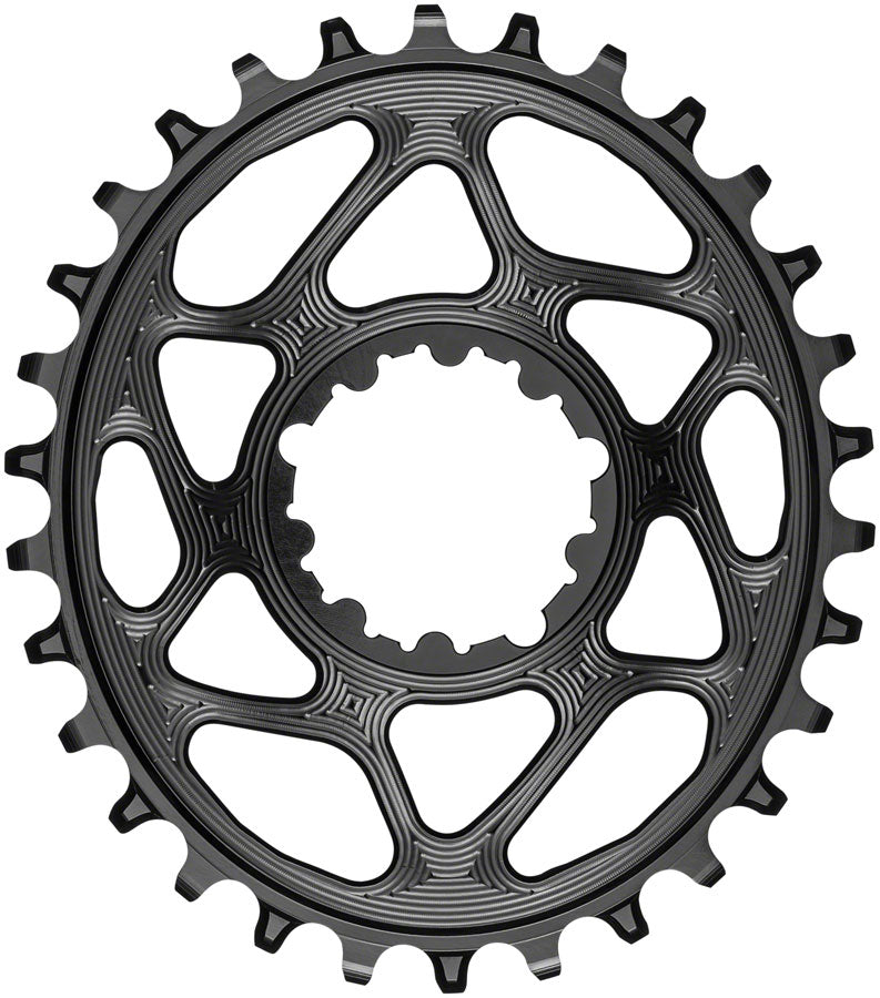 absoluteBLACK Oval Direct Mount Chainring - 30t, SRAM 3-Bolt Direct Mount, 3mm Offset, Requires Hyperglide+ Chain, Black