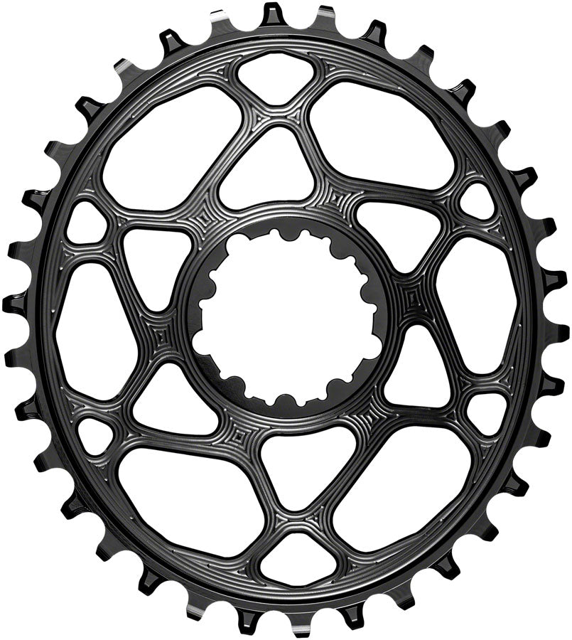 absoluteBLACK Oval Direct Mount Chainring - 34t, SRAM 3-Bolt Direct Mount, 3mm Offset, Requires Hyperglide+ Chain, Black