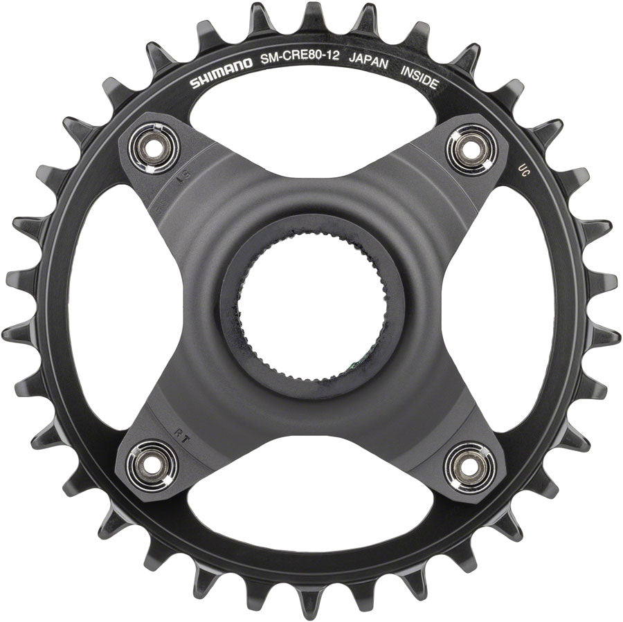 Shimano STEPS SM-CRE80-12-B Chainring - 34T Without Chainguard, 55mm Chainline, Black - eBike Chainrings and Sprockets - STEPS SM-CRE80 12-Speed Chainring