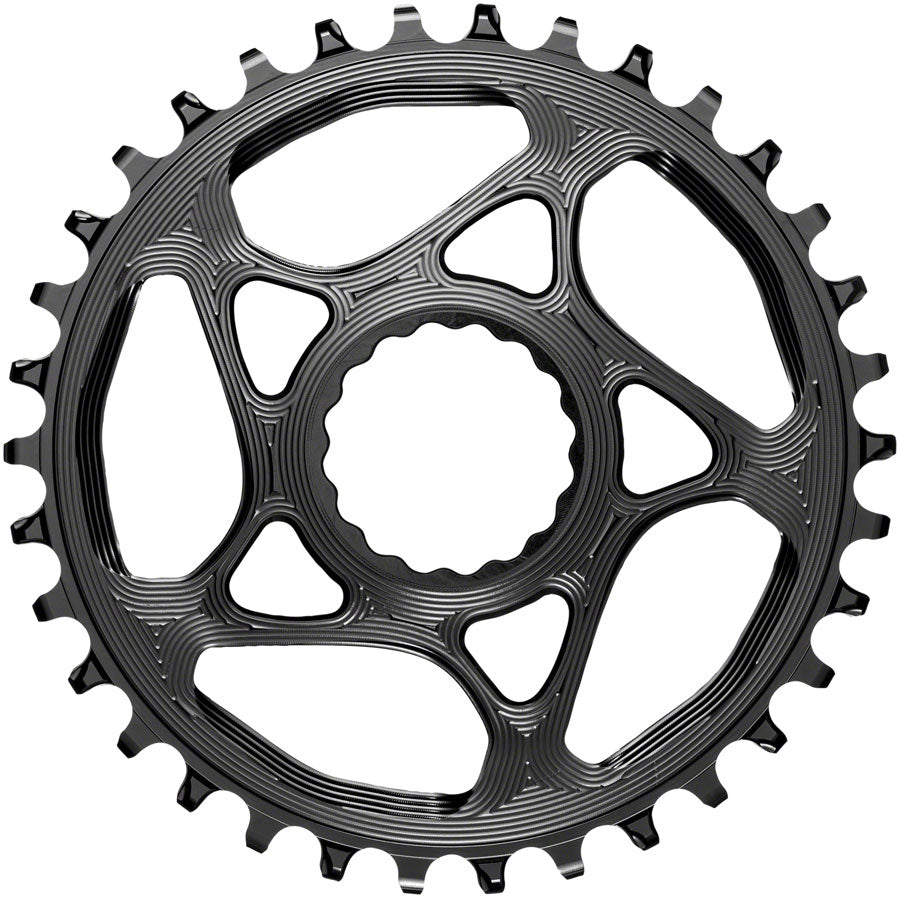 absoluteBLACK Round Narrow-Wide Direct Mount Chainring - 34t, CINCH Direct Mount, 3mm Offset, Black