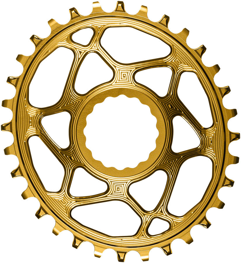 absoluteBLACK Oval Narrow-Wide Direct Mount Chainring - 32t, CINCH Direct Mount, 3mm Offset, Gold MPN: RFOVBOOST32GL Direct Mount Chainrings Oval Direct Mount Chainring for CINCH