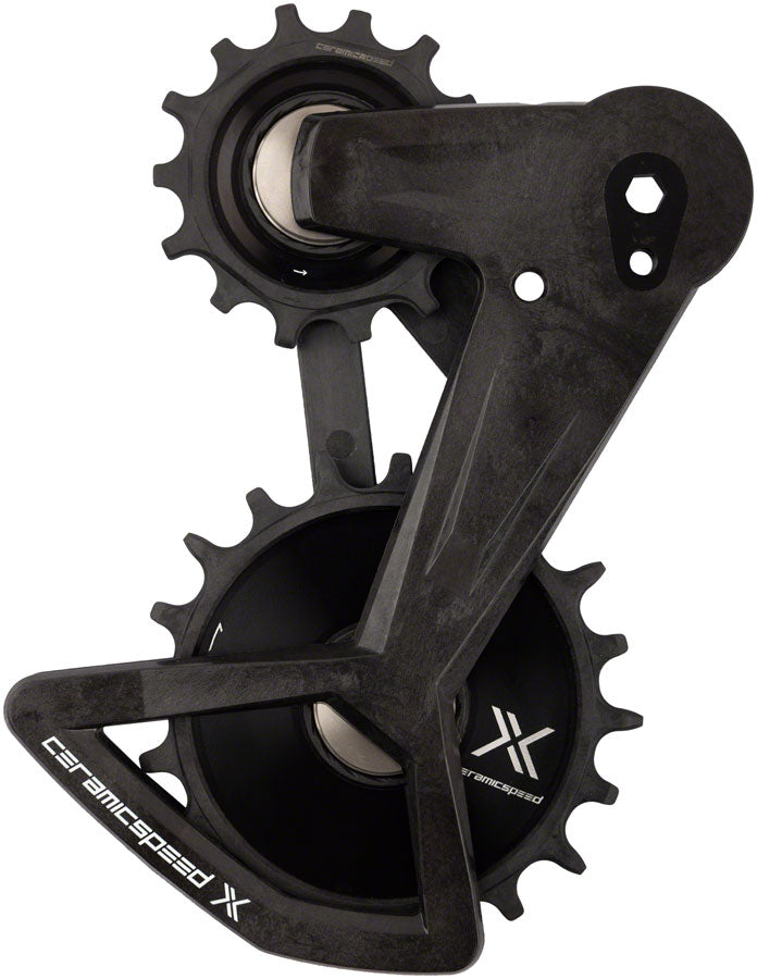 Ceramic Speed OSPW X Pulley Wheel System - For SRAM Eagle T-Type AXS Rear Derailleur, Black Cage with Black Pulley