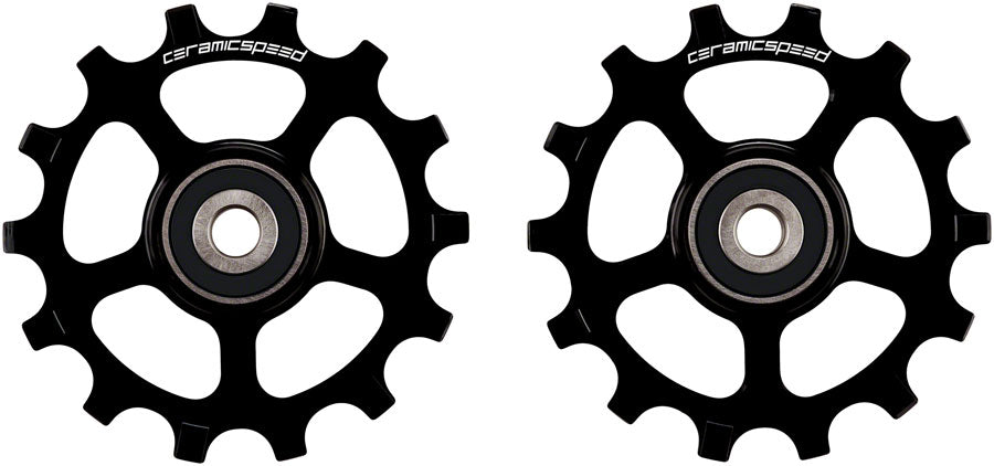 CeramicSpeed Pulley Wheels for Shimano XT/XTR 12-Speed - 14 Tooth, Alloy, Black