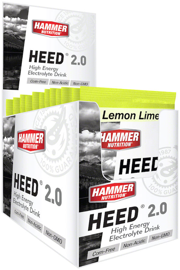Hammer Nutrition HEED 2.0 High Energy Electrolyte Drink - Lemon Lime, 12 Single Serving Packets