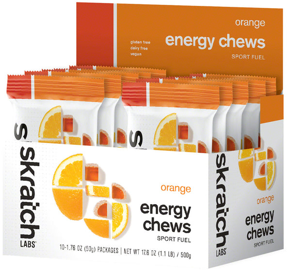Skratch Labs Energy Chews Sport Fuel - Orange, Box of 10 Chew ...