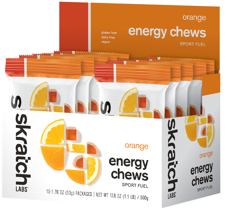 Skratch Labs Energy Chews Sport Fuel - Orange, Box of 10 - Chew - Energy Chews Sport Fuel