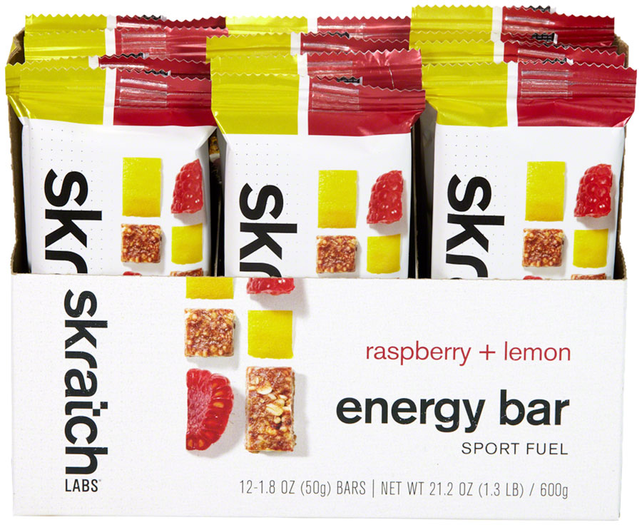 Skratch Labs Anytime Energy Bar: Raspberries and Lemon, Box of 12 MPN: EBF-RL-50G/12 UPC: 858690007478 Bars Energy Bar Sport Fuel