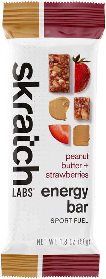Skratch Labs Energy Bar Sport Fuel - Peanut Butter and Strawberries, Box of 12 - Bars - Energy Bar Sport Fuel