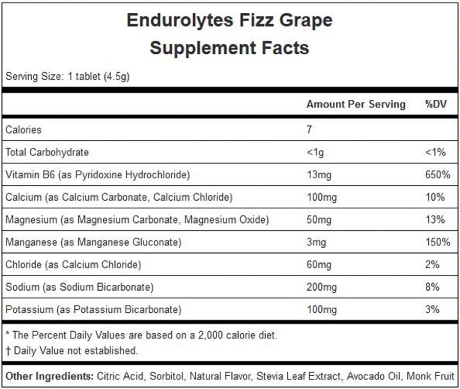 Hammer Endurolytes Fizz: Grape Box of 12 - Sport Hydration - Endurolytes Fizz