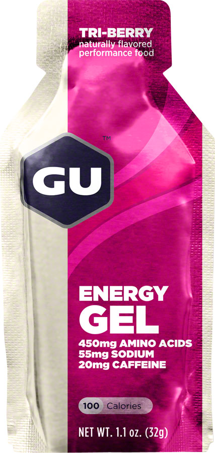 GU Energy Gel - Tri Berry, Box of 24 - Gel - Energy Gel
