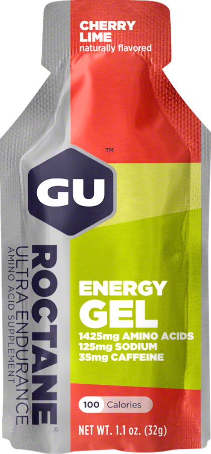 GU Roctane Energy Gel - Cherry-Lime, Box of 24 - Gel - ROCTANE Energy Gel