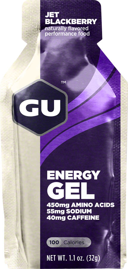 GU Energy Gel - Jet Blackberry, Box of 24 - Gel - Energy Gel