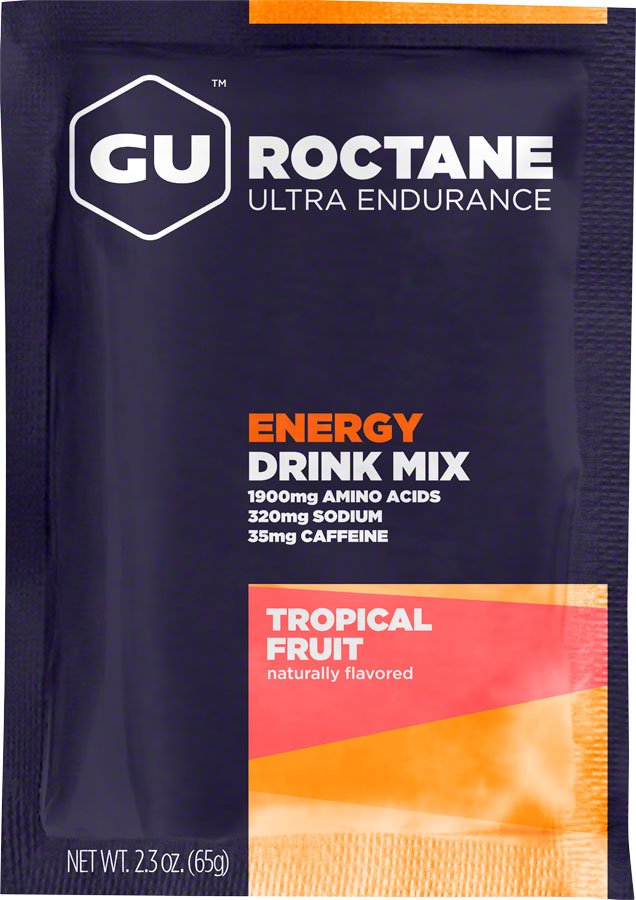 GU Roctane Energy Drink Mix - Tropical, Box of 10 - Sport Hydration - ROCTANE Energy Drink Mix