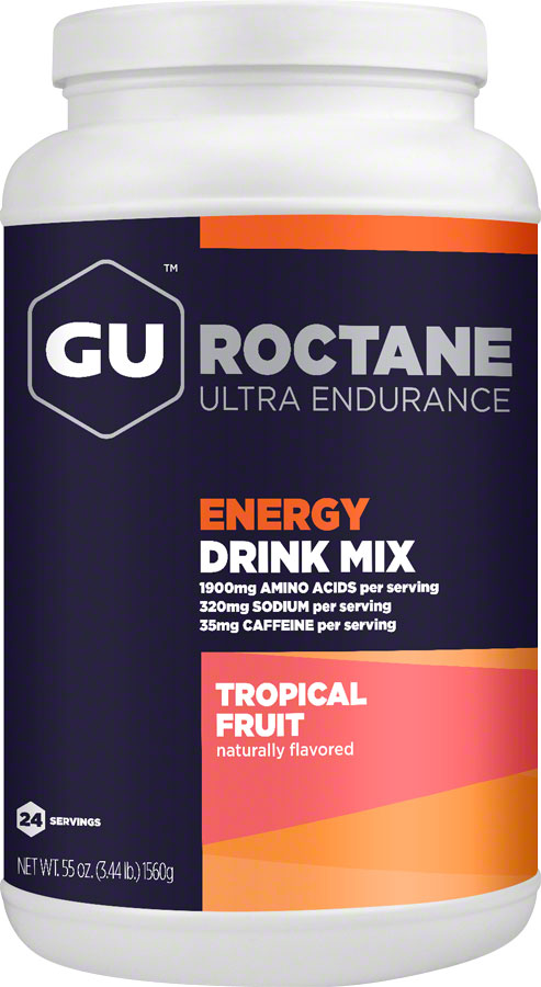 GU Roctane Energy Drink Mix - Tropical, 24 Serving Canister