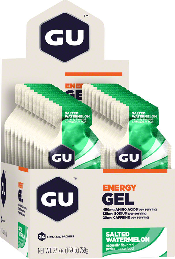 GU Energy Gel - Salted Watermelon, Box of 24 MPN: 123055 UPC: 769493200211 Gel Energy Gel