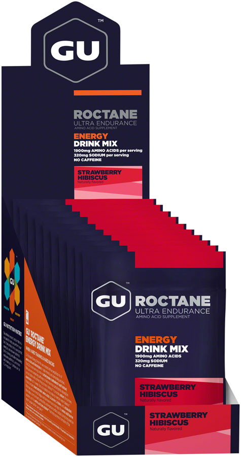 GU Roctane Energy Drink Mix - Strawberry Hibiscus, Box of 10