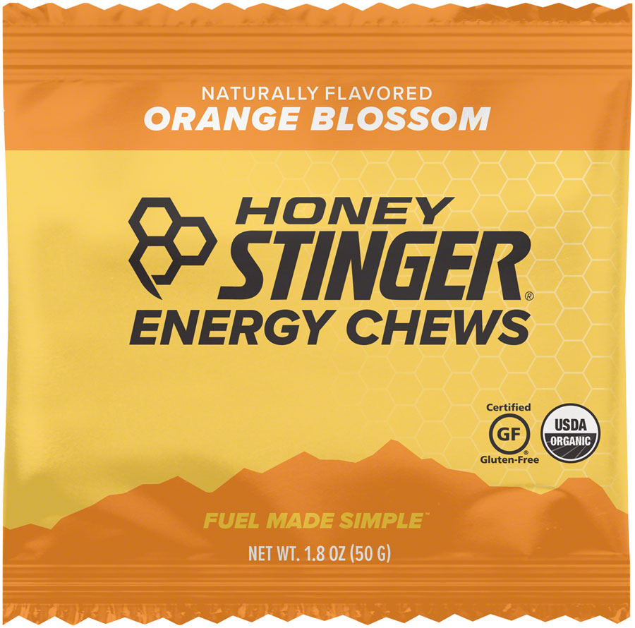 Honey Stinger Organic Energy Chews - Orange, Box of 12 - Chew - Organic Energy Chews