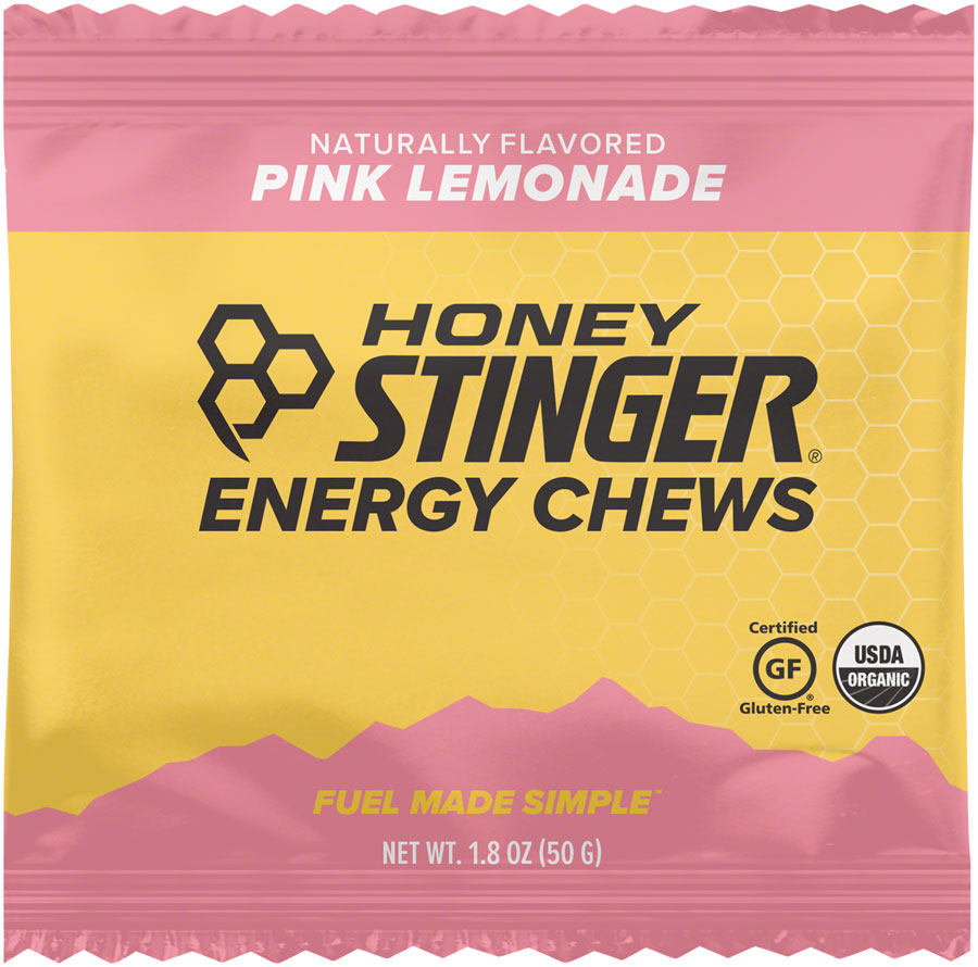 Honey Stinger Organic Energy Chews - Pink Lemonade, Box of 12 - Chew - Organic Energy Chews