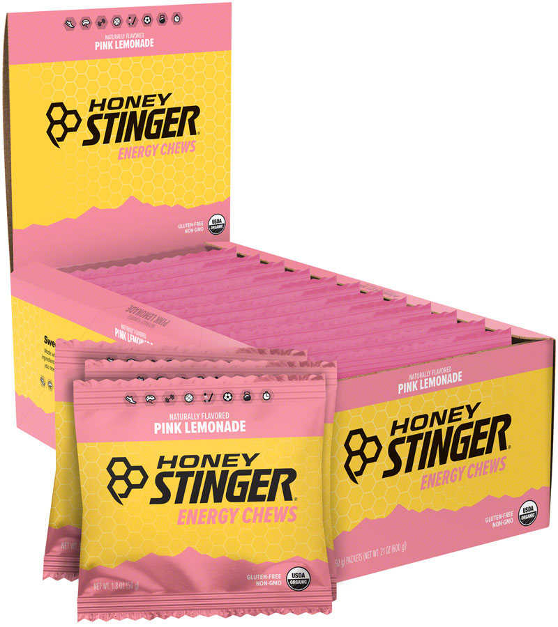 Honey Stinger Organic Energy Chews - Pink Lemonade, Box of 12