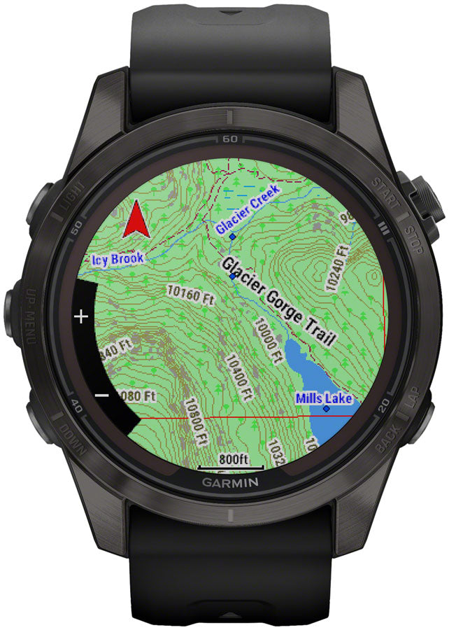 Garmin Fenix 7 PRO Sapphire Solar GPS Smartwatch (Carbon Grey DLC Ti/Black  Band) (42mm Case) - Performance Bicycle
